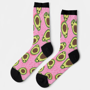 Chaussette Drôle mignon Avocado Guac Hipster Rose Vert