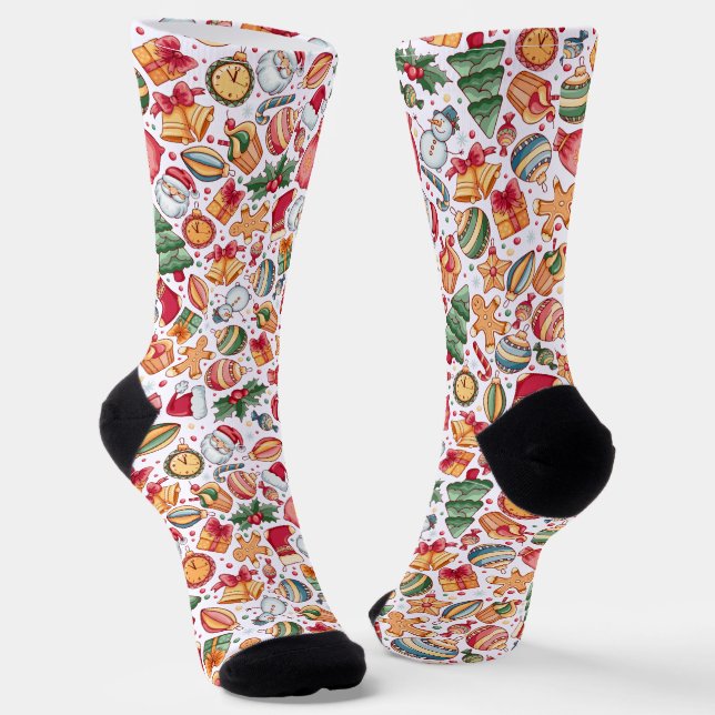 Chaussette Drôle Père Noël Motif de Noël (Angulaire)