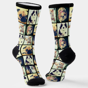 Chaussette drôle personnage tendance photo collage
