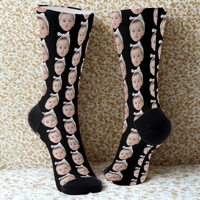 Chaussette Drôle personnalisé photo visage personnalisé (Créateur téléchargé)