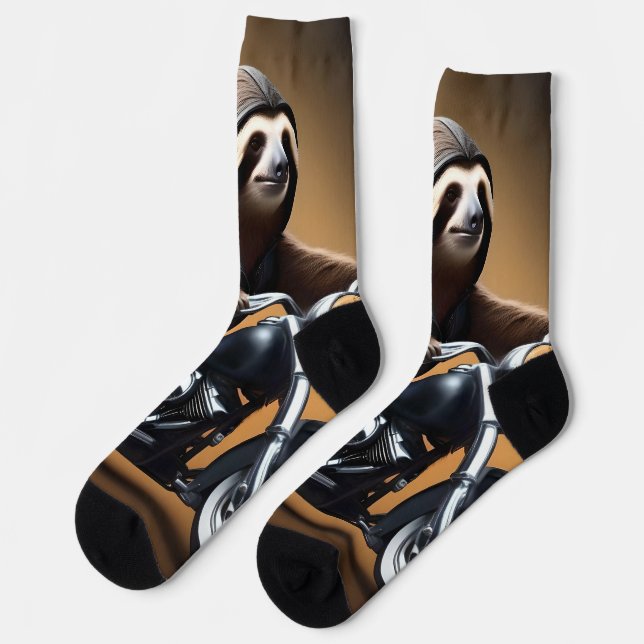 Chaussette Drôle Vélo De Fente Sur Moto, (Gauche)