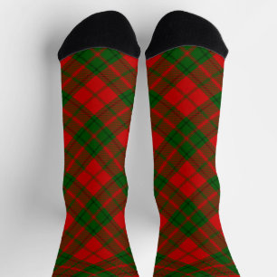 Chaussette Drummond tartan rouge vert plaid