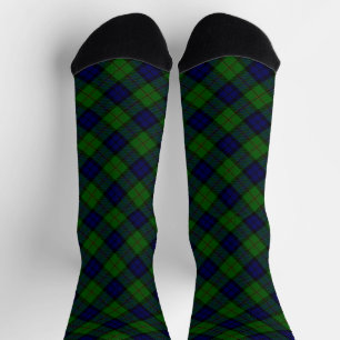 Chaussette Dundas tartan bleu vert carreaux