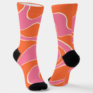 Chaussette Ebb et flux 2 en rose, orange et crème