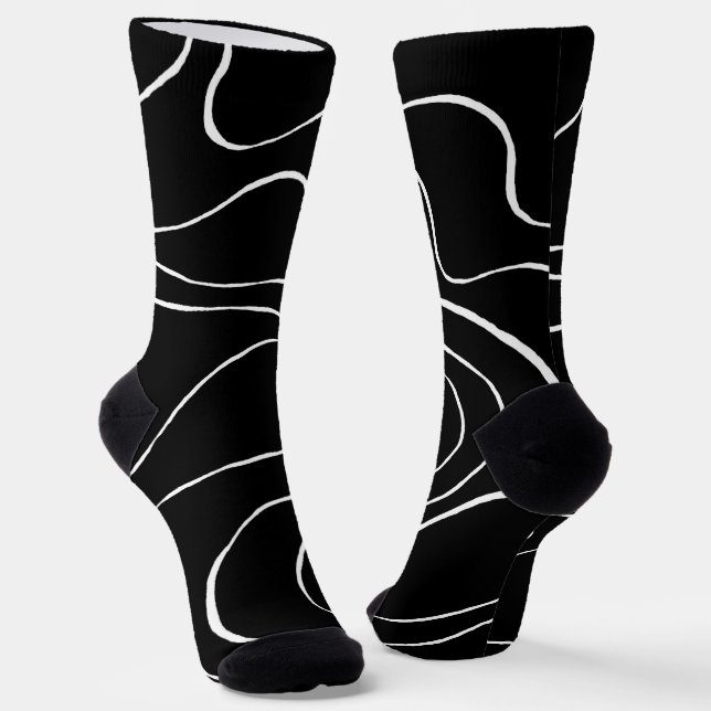 Chaussette Ebb et flux 2 - Noir sur blanc (Angulaire)