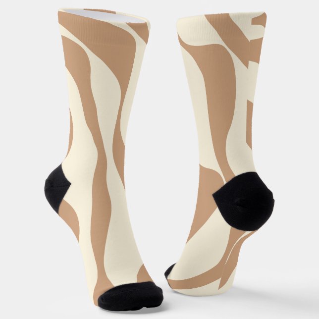 Chaussette Ebb et flux 4 en Tan et crème (Angulaire)