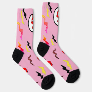 Chaussette Éclair rose rouge Halloween