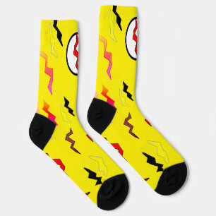 Chaussette Éclair rouge jaune vif Halloween