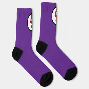 Chaussette Éclair Rouge Violet Super-héros Halloween