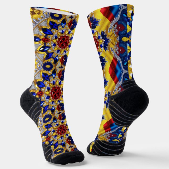 Chaussette Écran de sport avec couleurs roumaines (Angulaire)
