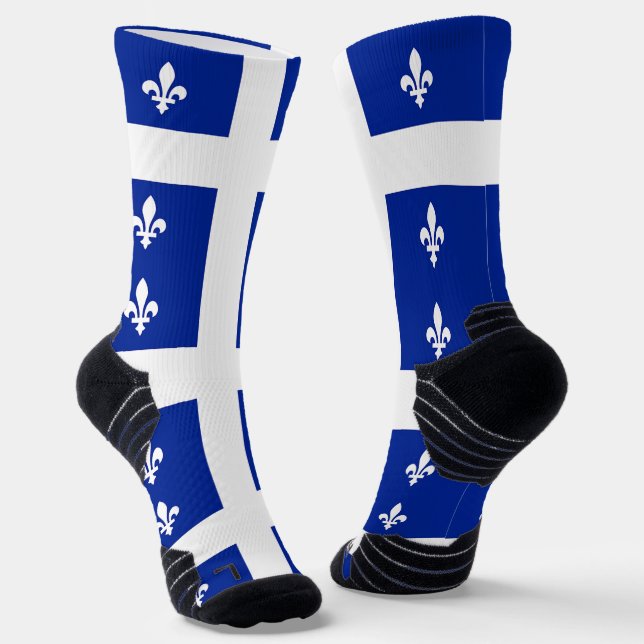 Chaussette Écran de sport avec drapeau du Québec, Canada (Angulaire)