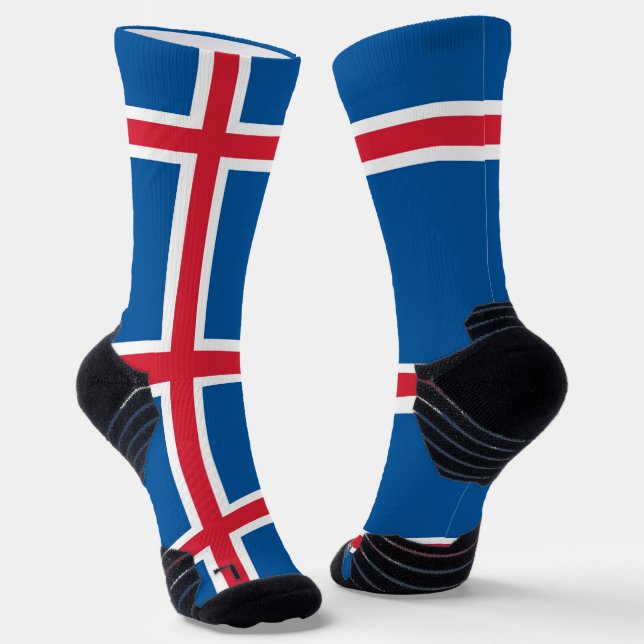 Chaussette Écran sportif avec drapeau d'Islande (Angulaire)