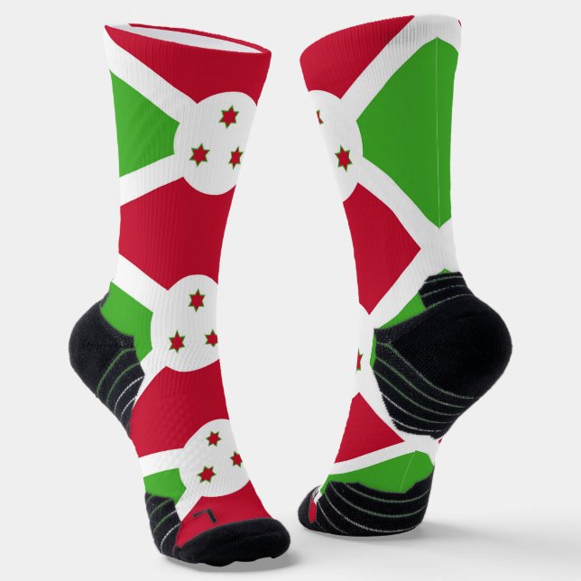 Chaussette Écran sportif avec drapeau du Burundi (Angulaire)