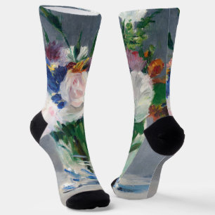 Chaussette Edouard Manet - Fleurs dans un Vase de Cristal