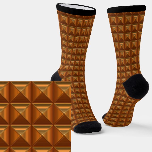 Chaussette Effet de gaufre de bloc métallique Brown (Créateur téléchargé)
