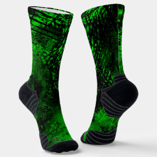 Chaussette Effet Paint Splatter vert & noir