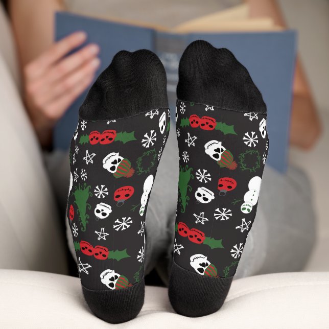 Chaussette Éffrayant Noël Déplaisant Goth Fête à thème (Fond)