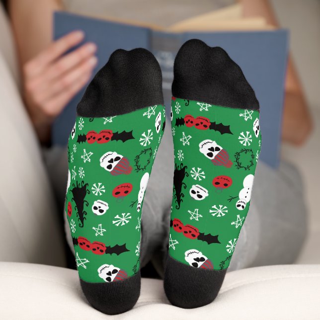 Chaussette Éffrayant Noël Déplaisant Goth Fête à thème (Fond)