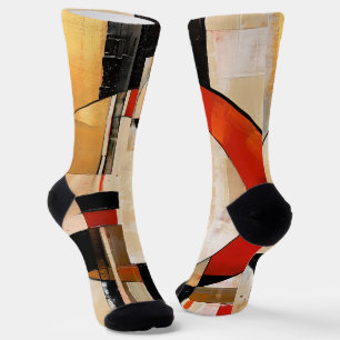 Chaussette Élégance Céleste : Exploration Abstraite en Beige