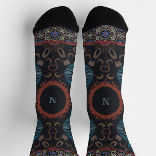 Chaussette Élégance intemporelle Tissu traditionnel Monogramm