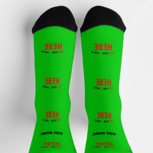 CHAUSSETTE ÉLÉGANT MODERNE PERSONNALISÉ LIME VERT VÉRIFIÉ MAR