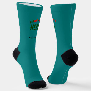 CHAUSSETTE ÉLÉGANT MODERNE PERSONNALISÉ TURQUOISE VERT VÉRIFI