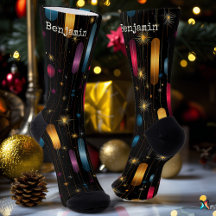 Élégant Noël noir et or avec accents en forme d'ét