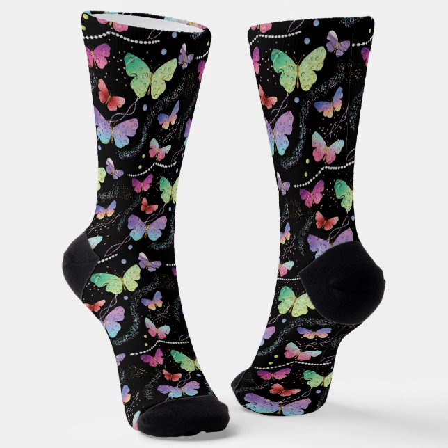 Chaussette Élégant Papillons Bright Violet (Angulaire)
