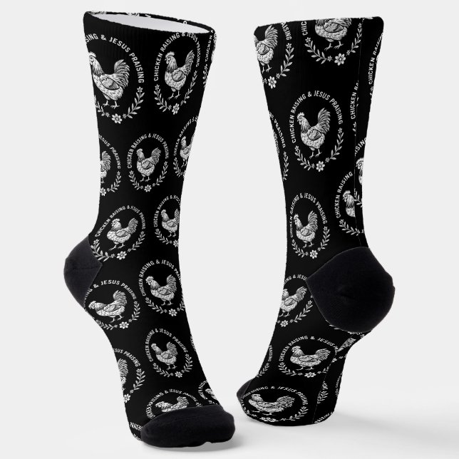 Chaussette Élevage de poulet et collecte de Jésus (Angulaire)