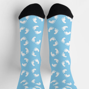 Chaussette Empreintes bébé, Pied bébé, Marches, Bleu, Garçon