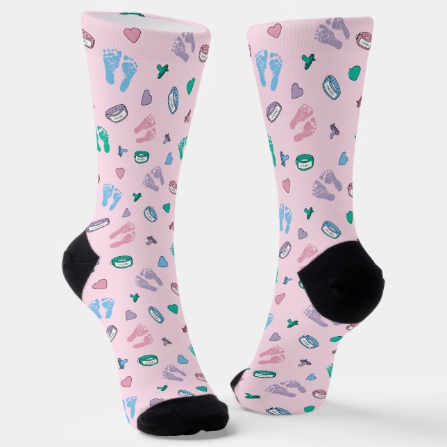 Chaussette Empreintes de nouveau-né Binkés et ID motif (Angulaire)