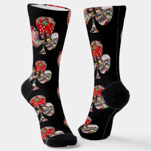 Chaussette Enseigne de Club en forme de carte à jouer Las Veg