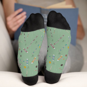 Chaussette Ensemble de croquet Jeux de pelouse Motif vert jad