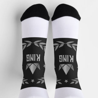 Chaussette Équipage imprimé KING avec une image de couronne s
