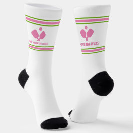 Chaussette Équipe personnalisée Pickleball Pink Green