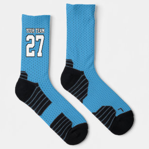 Chaussette Équipe sportive Lt Bleu Blanc Nom Numéro Basket