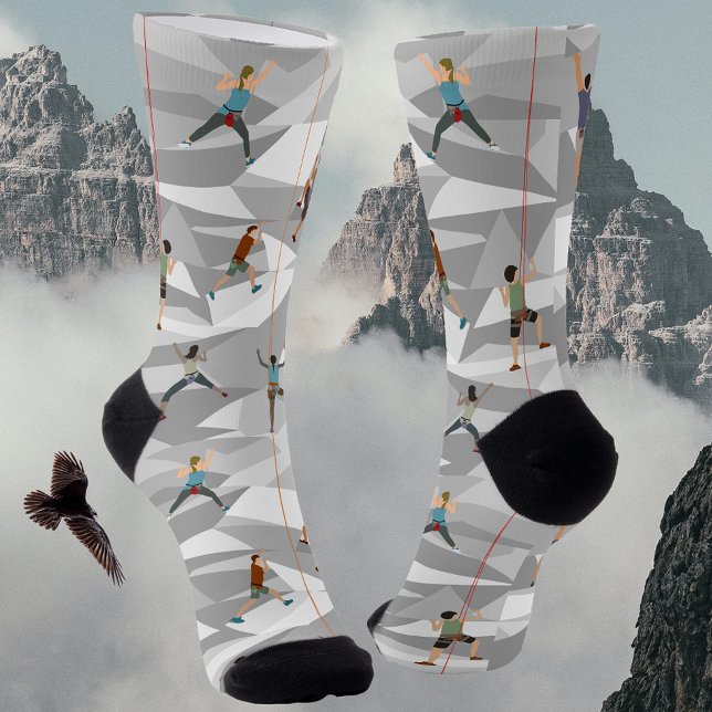 Chaussette Escalade rocheuse en Chaussettes d'équipage gris (Créateur téléchargé)