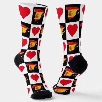 Chaussette Espagne Heart Motif espagnol National Drapeau Cart