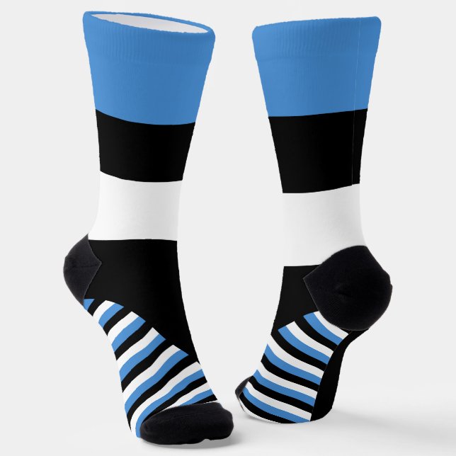 Chaussette Estonie Chaussettes, drapeau estonien couleurs / s (Angulaire)