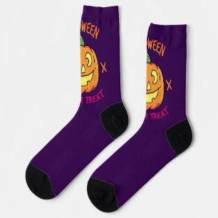 Chaussette Étiquette de citrouille d'Halloween pour le tour o