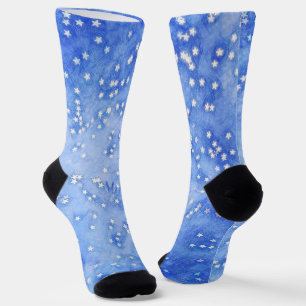 Chaussette Étoiles dans les Chaussettes d'Art Blue Sky