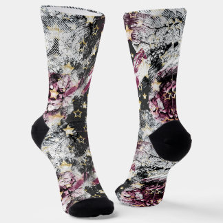 Chaussette Étoiles dorées grunge abstrait stylé urbain modern
