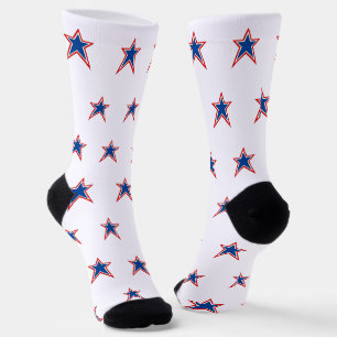 Chaussette Étoiles rouges blanches bleues patriotiques