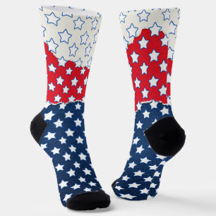 Chaussette Étoiles rouges blanches et bleues