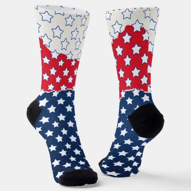 Chaussette Étoiles rouges blanches et bleues (Angulaire)