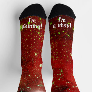 Chaussette Étoiles rouges de Noël brillantes Cheer de fêtes c