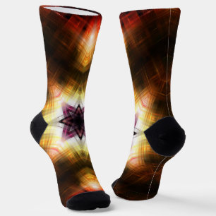 Chaussette Explosion d'étoile géométrique radiante avec lumiè