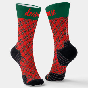 Chaussette Famille de Noël Rouge simple et élégante