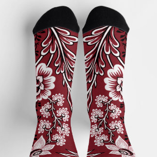 Chaussette Fantastic Flowers (Maroon) Fine Art