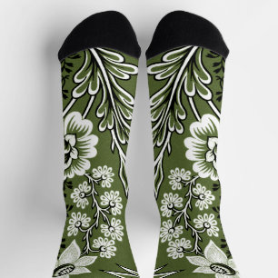 Chaussette Fantastiques Fleurs (Moss Green) Art